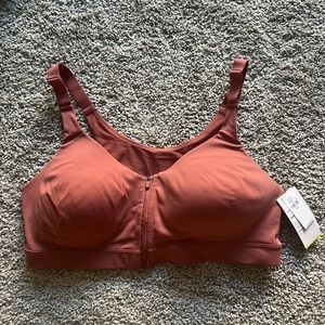 NWT High-Support PowerSoft Zip-Front Sports Bra